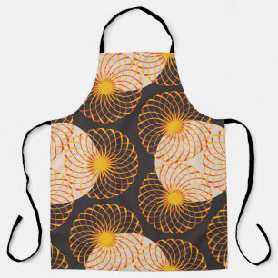 graphic floral tracery grid seamless pattern in go apron