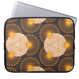 graphic floral tracery grid seamless pattern in go laptop sleeve