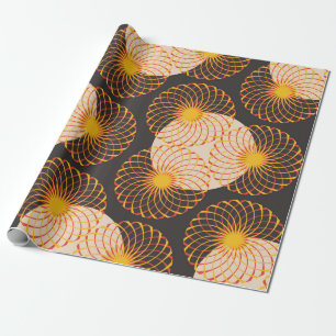 graphic floral tracery grid seamless pattern in go wrapping paper