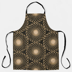 graphic floral tracery grid seamless pattern in iv apron