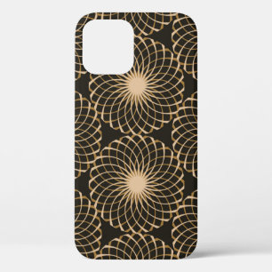 graphic floral tracery grid seamless pattern in iv iPhone 12 case