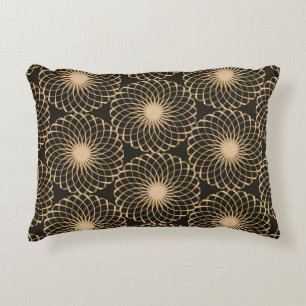 graphic floral tracery grid seamless pattern in iv decorative cushion