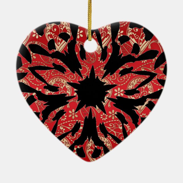 Graphic Flower Ceramic Tree Decoration (Back)