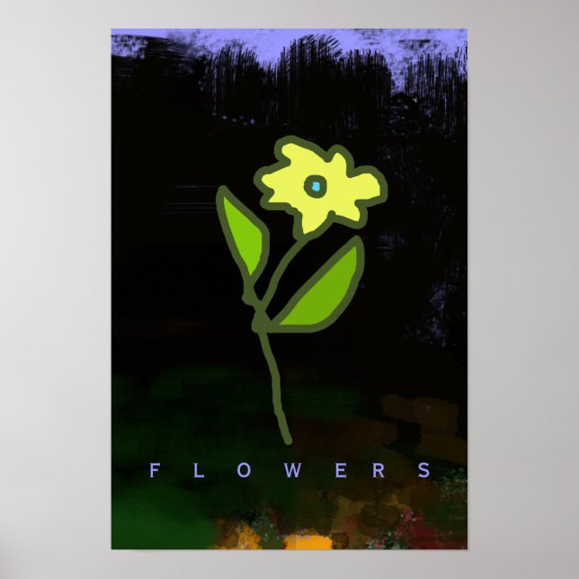 graphic flower décor-walls poster (Front)