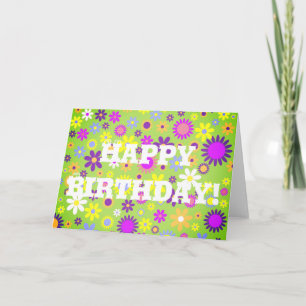 Graphic Flower Happy Birthday! Card