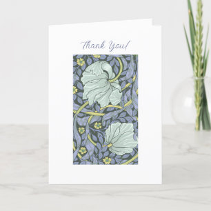 Graphic Flowers Art & Your Text, White Thank You Card
