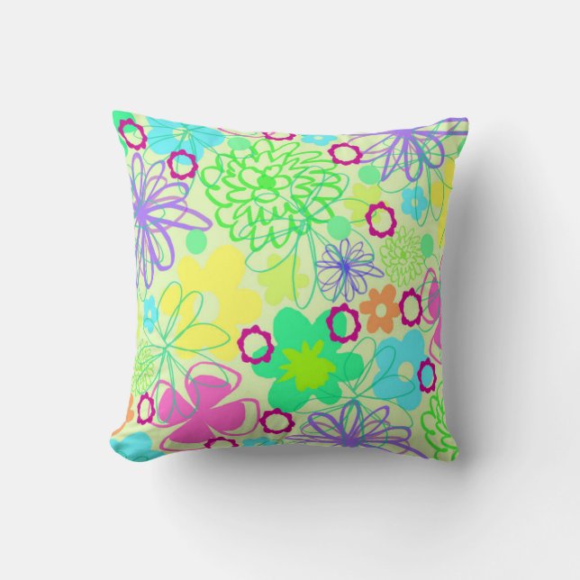 Graphic Flowers Cushion (Front)