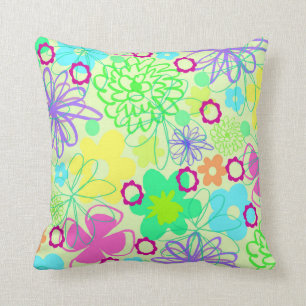 Graphic Flowers Cushion