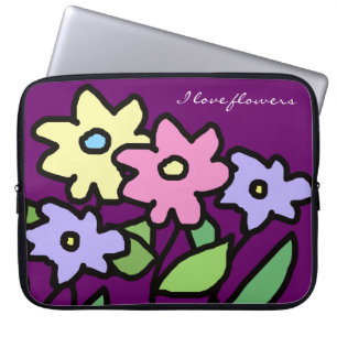 graphic  flowers laptop sleeve