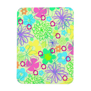 Graphic Flowers Magnet