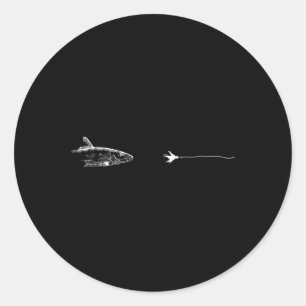 Graphic Fly Fishing Hook Line - Fish Bonefish Classic Round Sticker