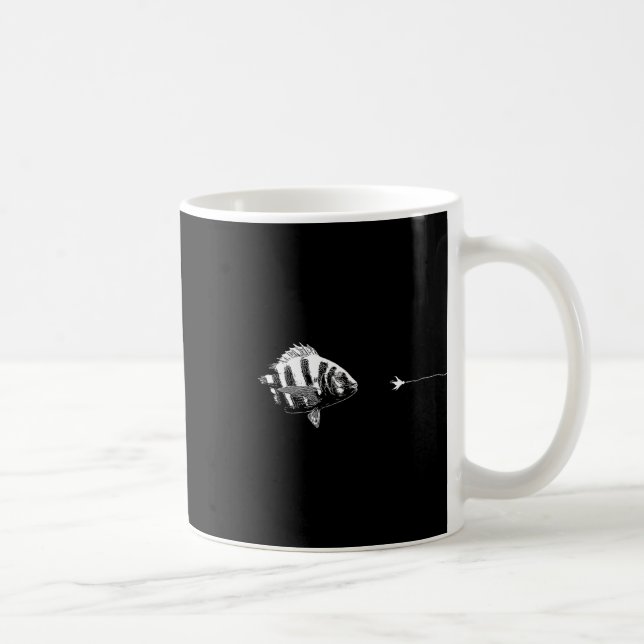 Graphic Fly Fishing Hook Line - Fish Snook  Coffee Mug (Right)