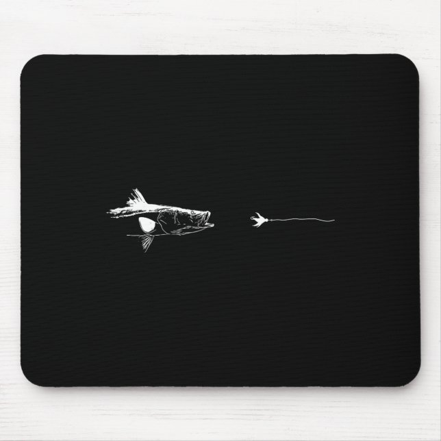 Graphic Fly Fishing Hook Line - Fish Snook  Mouse Pad (Front)