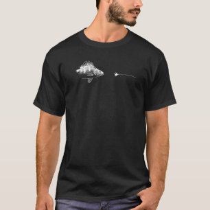 Graphic Fly Fishing Hook Line Fish Yellow Perch T-Shirt