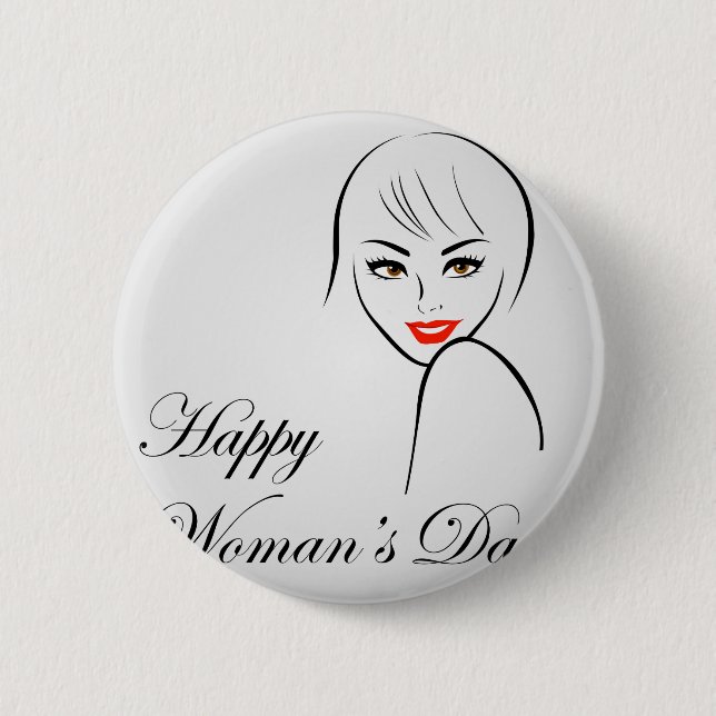 Graphic for womens day 6 cm round badge (Front)