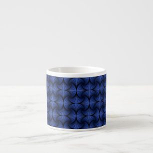 Graphic Geometric 3D Scallop Fan Blue Espresso Cup