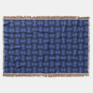 Graphic Geometric 3D Scallop Fan Blue Throw Blanket