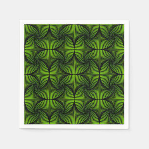 Graphic Geometric 3D Scallop Fan Green Napkin