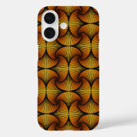 Graphic Geometric 3D Scallop Fan Orange Yellow