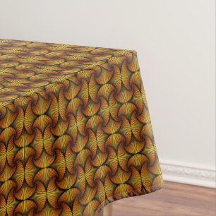 Graphic Geometric 3D Scallop Fan Orange Yellow Tablecloth