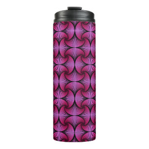 Graphic Geometric 3D Scallop Fan Pink Thermal Tumbler