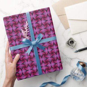 Graphic Geometric 3D Scallop Fan Pink Wrapping Paper