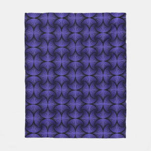 Graphic Geometric 3D Scallop Fan Purple Fleece Blanket