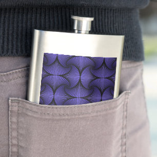 Graphic Geometric 3D Scallop Fan Purple Hip Flask