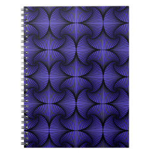 Graphic Geometric 3D Scallop Fan Purple Notebook