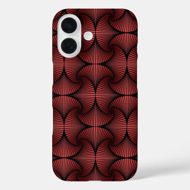 Graphic Geometric 3D Scallop Fan Red Case-Mate iPhone Case (Back)