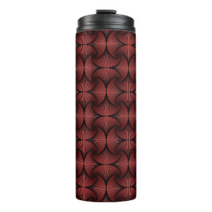 Graphic Geometric 3D Scallop Fan Red Thermal Tumbler