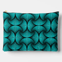 Graphic Geometric 3D Scallop Fan Turquoise