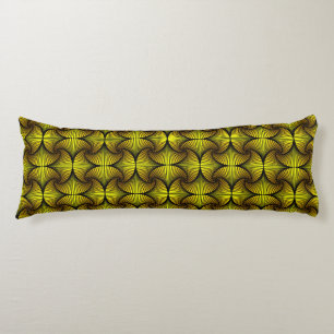 Graphic Geometric 3D Scallop Fan Yellow Body Cushion