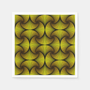 Graphic Geometric 3D Scallop Fan Yellow Napkin
