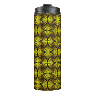 Graphic Geometric 3D Scallop Fan Yellow Thermal Tumbler