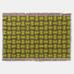 Graphic Geometric 3D Scallop Fan Yellow Throw Blanket