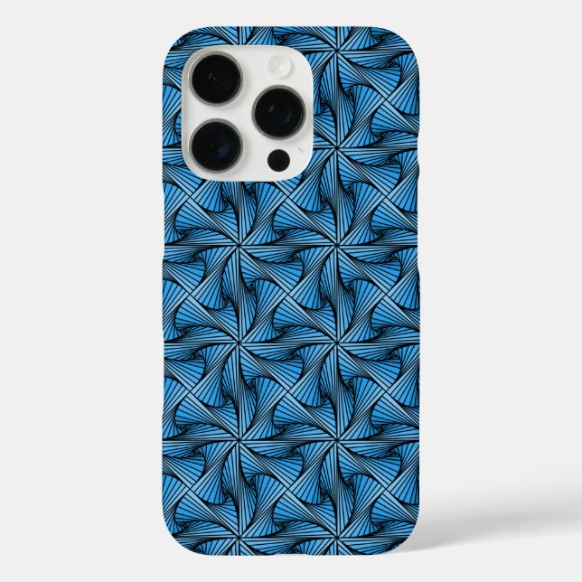 Graphic Geometric 3D Spiral Twist Blue Case-Mate iPhone Case (Back)