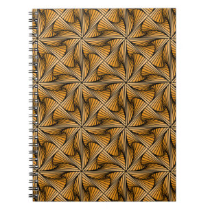 Graphic Geometric 3D Spiral Twist Orange Notebook