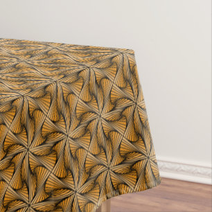 Graphic Geometric 3D Spiral Twist Orange Tablecloth