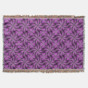 Graphic Geometric 3D Spiral Twist Pink Throw Blanket