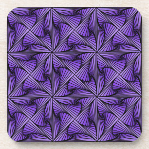 Graphic Geometric 3D Spiral Twist Purple Coaster