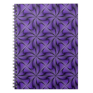 Graphic Geometric 3D Spiral Twist Purple Notebook