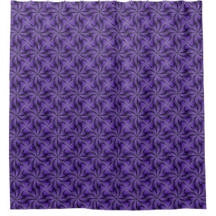 Graphic Geometric 3D Spiral Twist Purple Shower Curtain