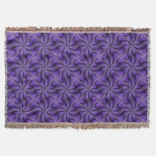 Graphic Geometric 3D Spiral Twist Purple Throw Blanket