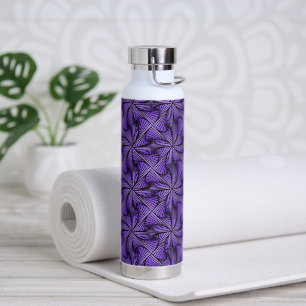 Graphic Geometric 3D Spiral Twist Purple Water Bottle