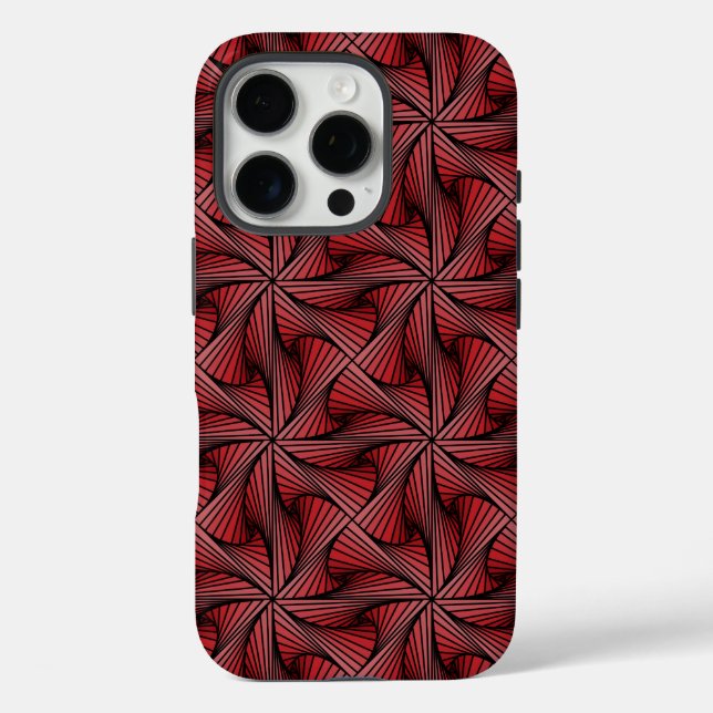 Graphic Geometric 3D Spiral Twist Red Case-Mate iPhone Case (Back)