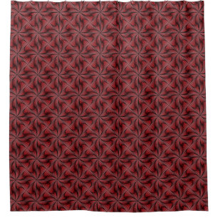 Graphic Geometric 3D Spiral Twist Red Shower Curtain