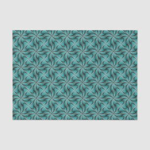Graphic Geometric 3D Spiral Twist Turquoise Green Tissue Paper