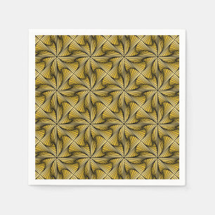 Graphic Geometric 3D Spiral Twist Yellow Napkin