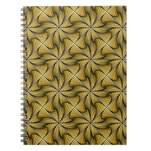 Graphic Geometric 3D Spiral Twist Yellow Notebook